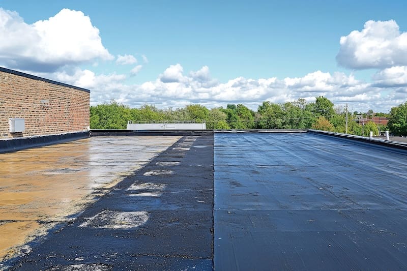 Rooftop Restoration Flat Roof Repair and Coating Process for Building Maintenance - Oak Grove Roofing